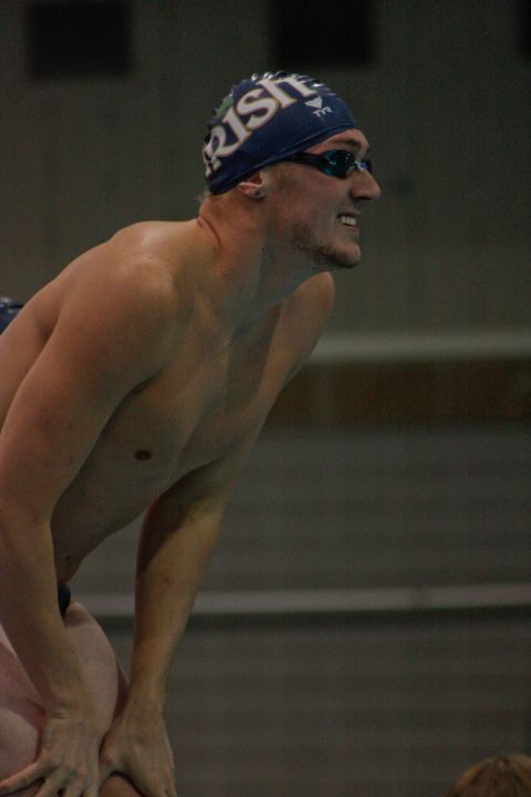 Chris Johnson set a new team and BIG EAST meet record in the 100 breast.