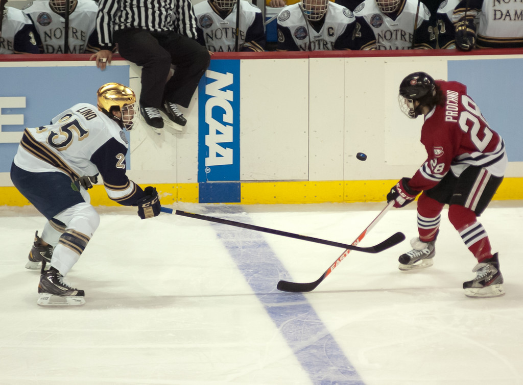 Notre Dame Men's Ice Hockey falls to St. Cloud State on 03-30-2013