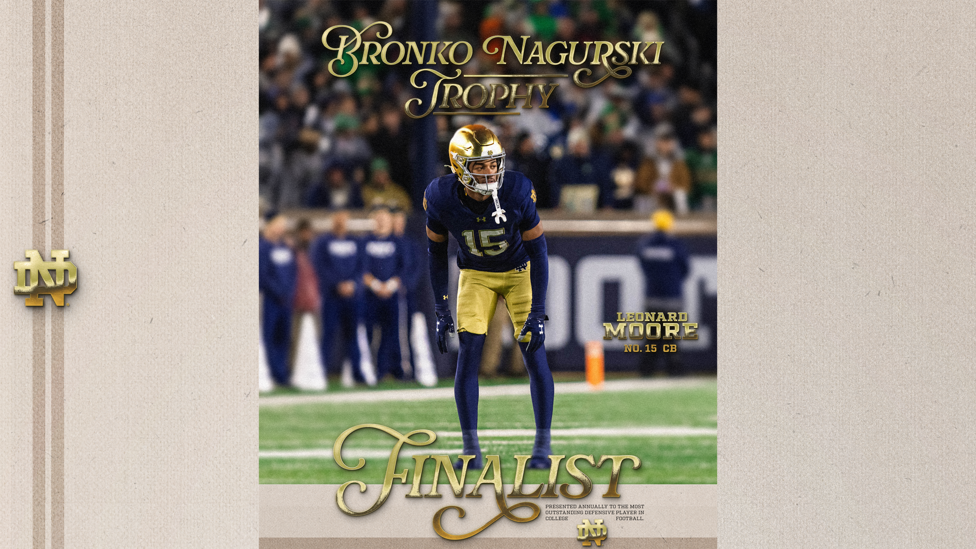 Moore Named Finalist for Nagurski Trophy Moore Named Finalist for Nagurski Trophy