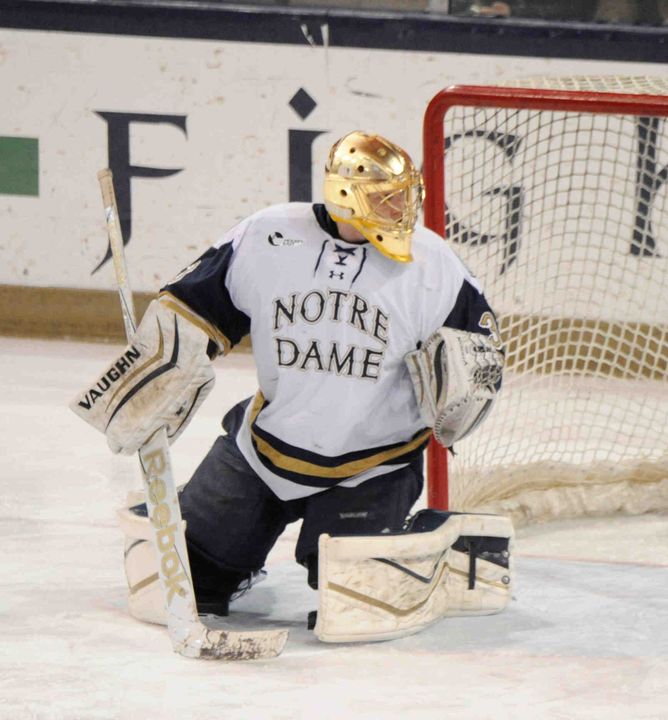 Irish goaltender made a career-high 35 saves in the 3-2 overtime loss to Union College.