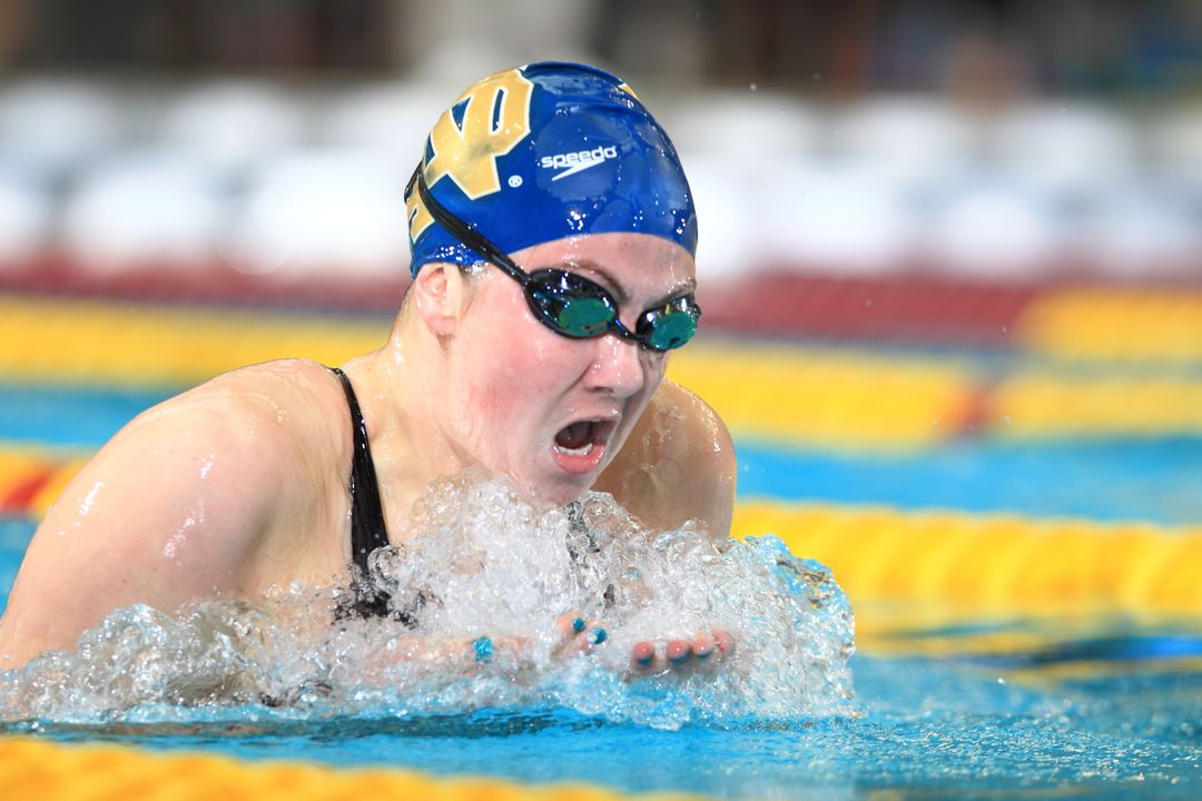 Freshman Katie Miller moved up 30 spots in the 200 back at Saturday morning's prelims.