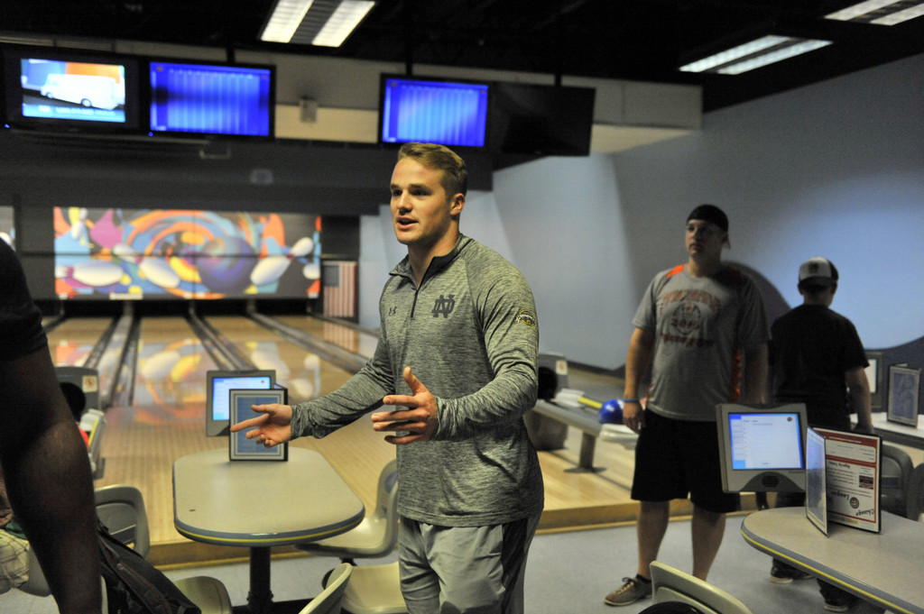 2015 Notre Dame Football, Uplifting Athletes Bowling Event