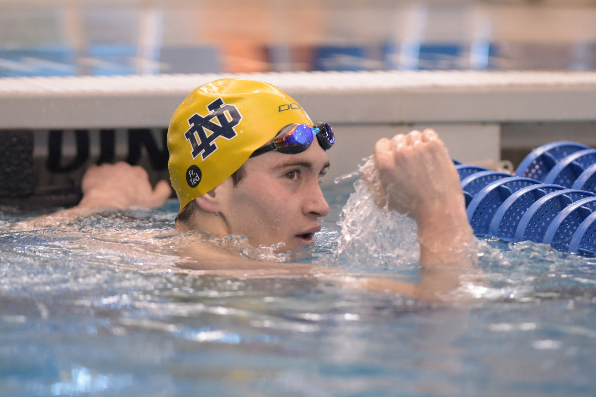 Notre Dame Swimming and Diving Defeats Michigan State, Iowa to Open Season Richard Mannix collected two individual victories for the Irish in the 400 and 800 meter freestyle.