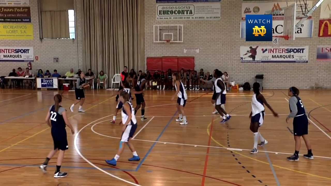 Notre Dame Women's Basketball Defeat French All-Stars in Barcelona