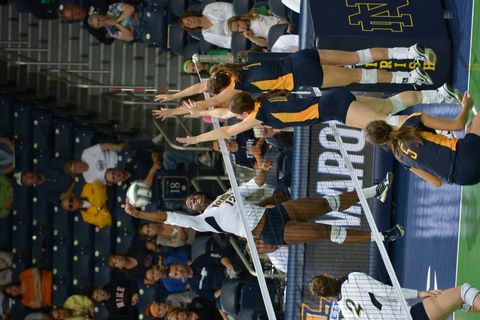 Sophomore Toni Alugbue led the Irish in kills with 10 in a 3-0 loss to Marquette on Sunday.