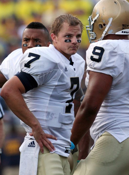 Offensive captain Jimmy Clausen will lead the Irish offense this afternoon, looking to rebound from the first loss of the season and end MSU's six-game winning streak at Notre Dame Stadium.