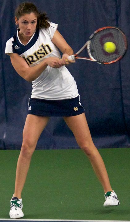 Shannon Mathews' week was highlighted by her first career victory at No. 1 singles on Sunday against Maryland.