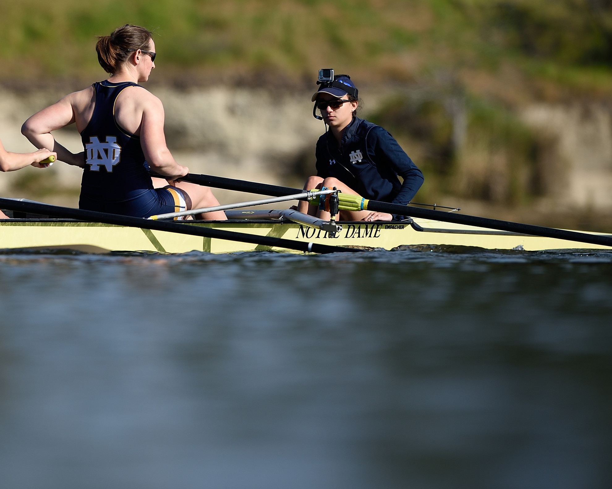 Rowing Advances All Five Boats to ACC Grand Finals Coxswain Alex Techar helped guide the second varsity eight to a second place finish in its heat on Friday evening.
