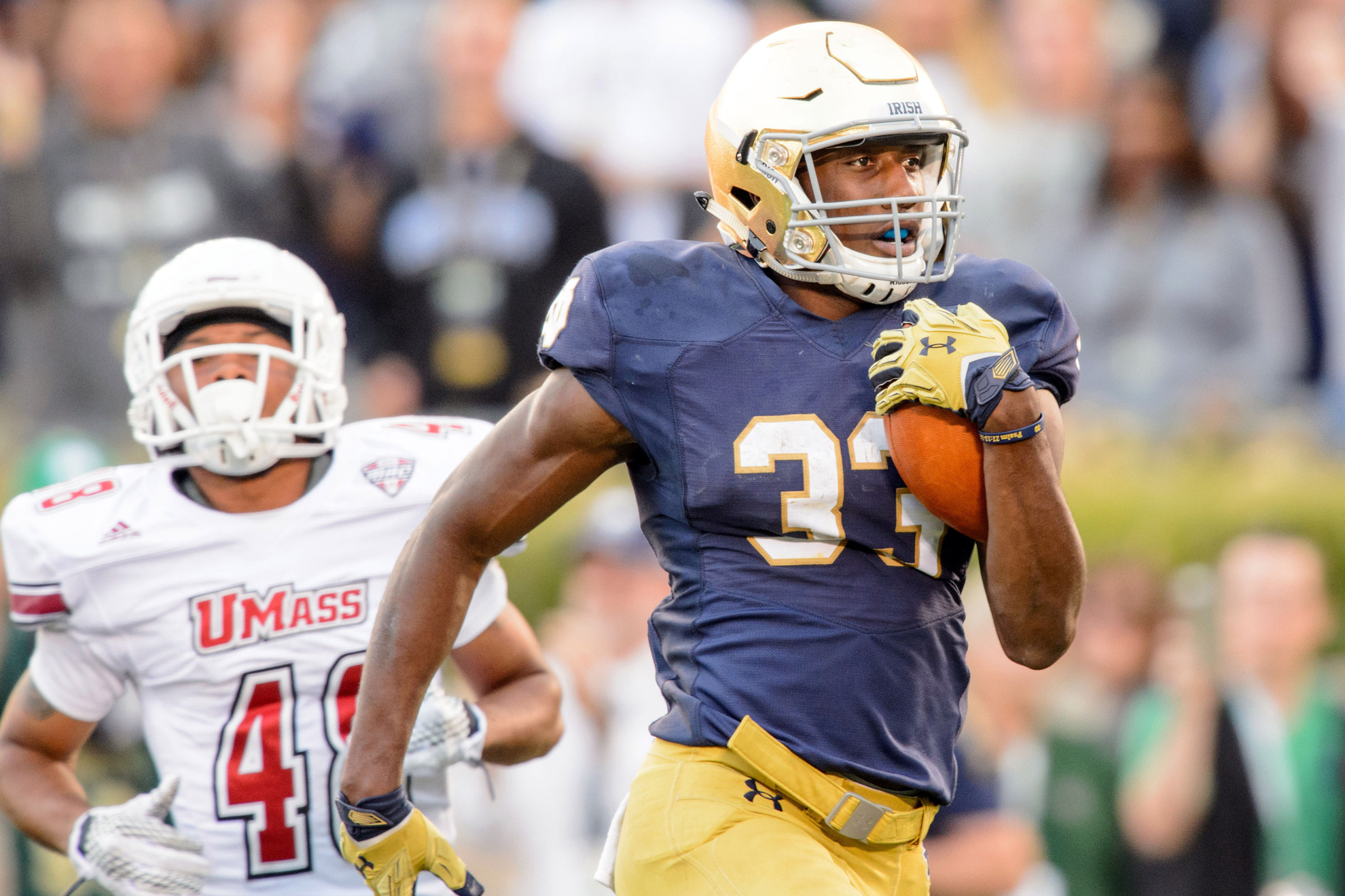 Sunday Brunch: Offensive Explosion Produces Irish (Student) Exhaustion Freshman RB Josh Adams.