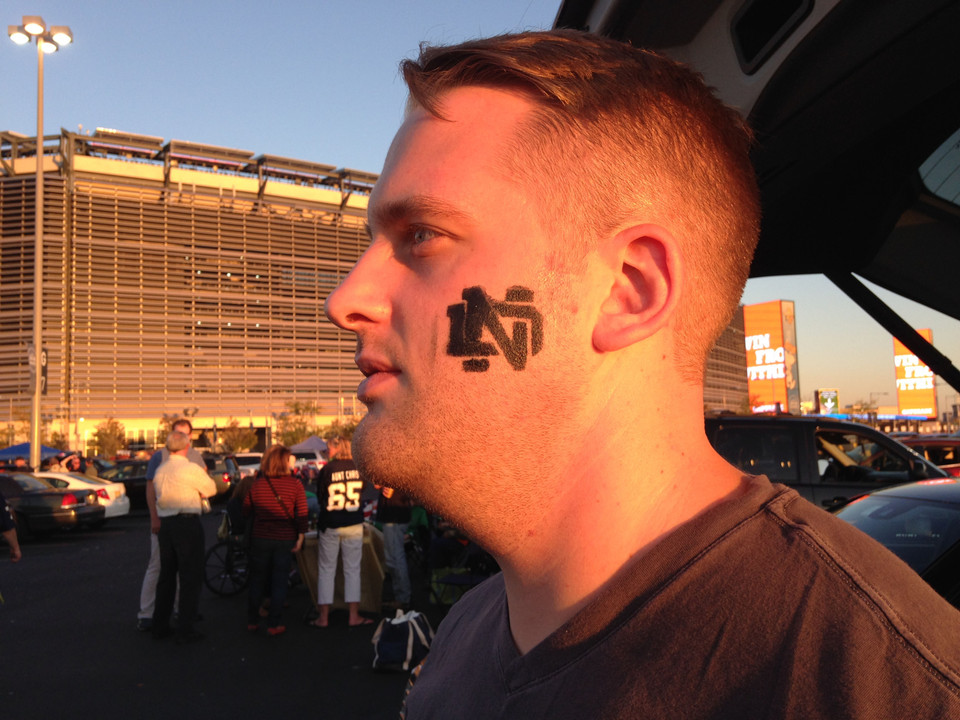 Josh Gilpatrick traveled from his home in Maine to MetLife Stadium for tonight's Notre Dame-Syracuse game.