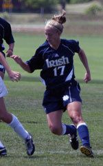 Susan Pinnick - shown in Wednesday's action - had a goal and assist in the 3-0 win over Virginia (photo by Pete LaFleur).