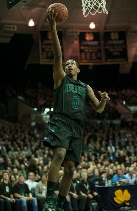 Eric Atkins leads the Irish in assists and steals and is the team's third-leading scorer.