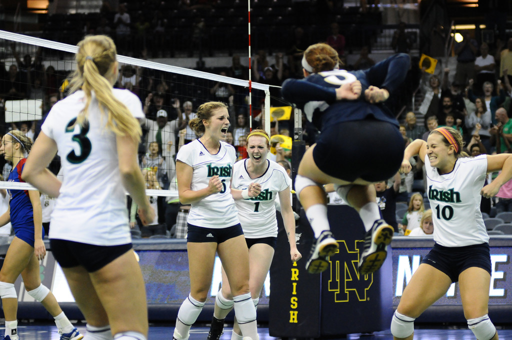 Notre Dame Volleyball vs. Kansas Notre Dame, Ind. (Purcell Pavilion) W, 3-1