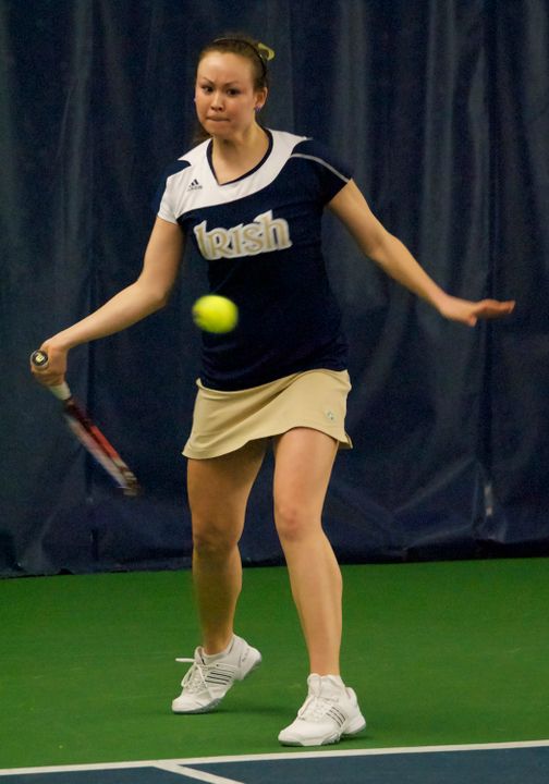 Chrissie McGaffigan posted her third-straight win in singles play in Notre Dame's 7-0 victory over Wyoming.