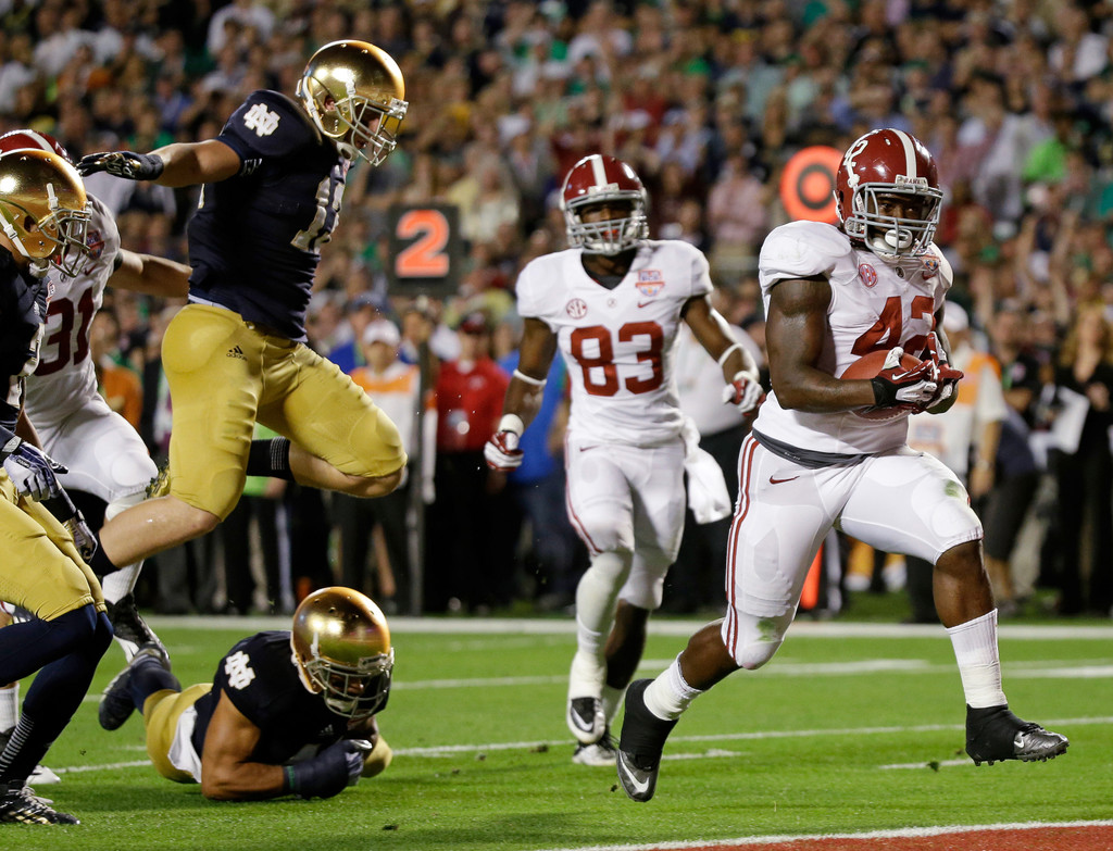 Irish Title Hopes Halted By Crimson Tide, 42-14 (AP)