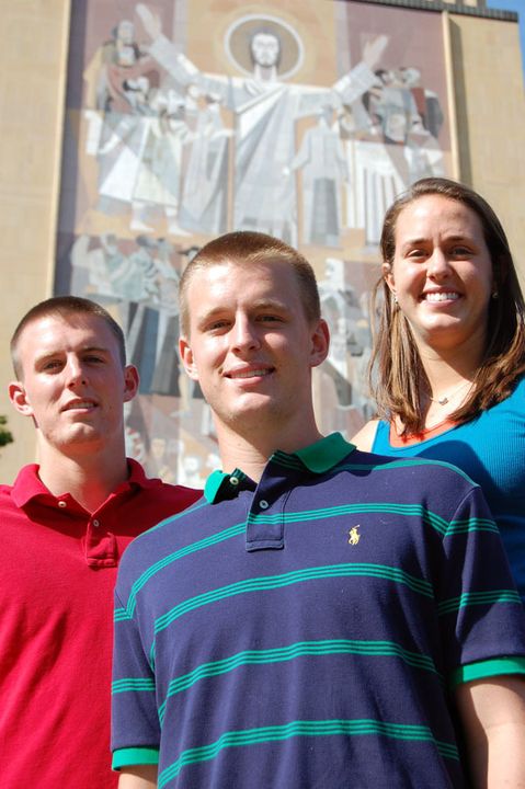 Senior middle blocker Tara Enzweiler and her brothers, Thomas and Matthew, each came to Notre Dame after they were valedictorians at their respective graduations from Cardinal Gibbons High School in Raleigh, N.C.