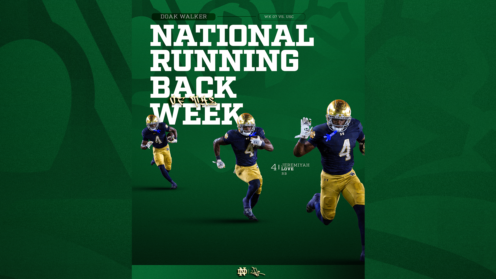 Love Selected as Doak Walker National Running Back of the Week Love Selected as Doak Walker National Running Back of the Week