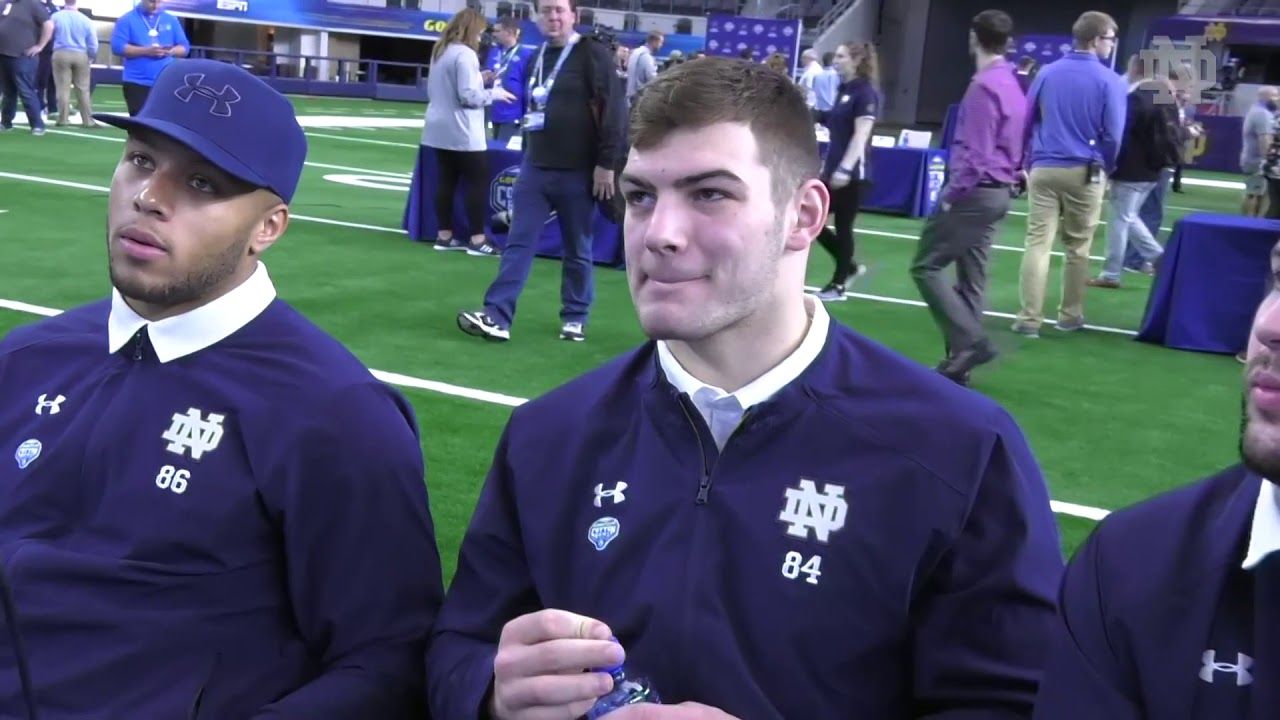 @NDFootball | Tight Ends Cotton Bowl Media Day (12.27.18)