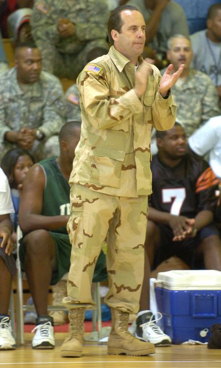 Coach Brey, alongside several other coaches, took part in Operation Hardwood in May '07 to offer support to our troops.