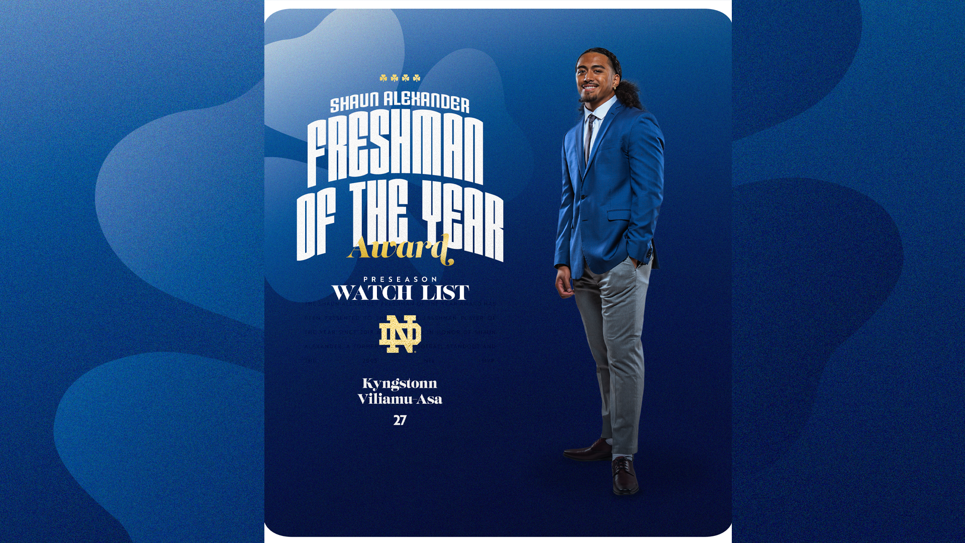 Viliamu-Asa Selected to Shaun Alexander Freshman of the Year Award Watch List Viliamu-Asa Selected to Shaun Alexander Freshman of the Year Award Watch List
