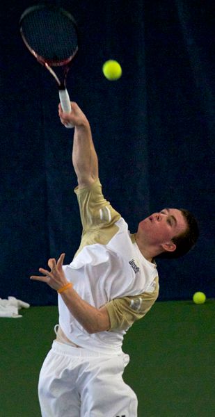 Freshman Greg Andrews clinched the match point at No. 4 singles.