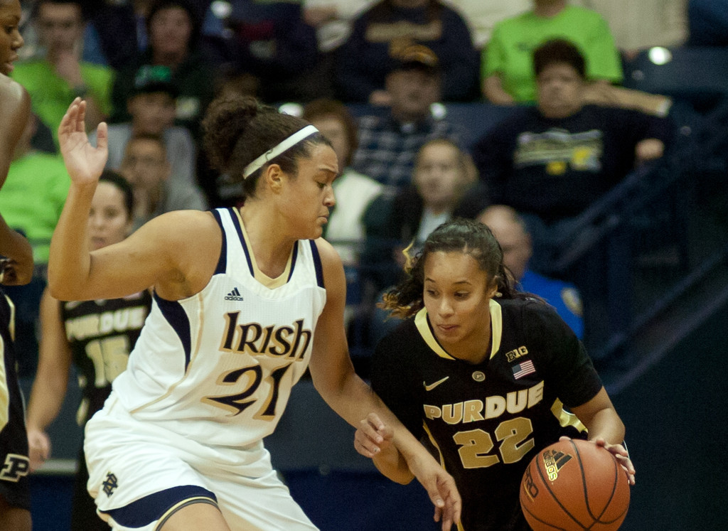 Notre Dame Women's Basketball powers over Purdue on 12-29-12