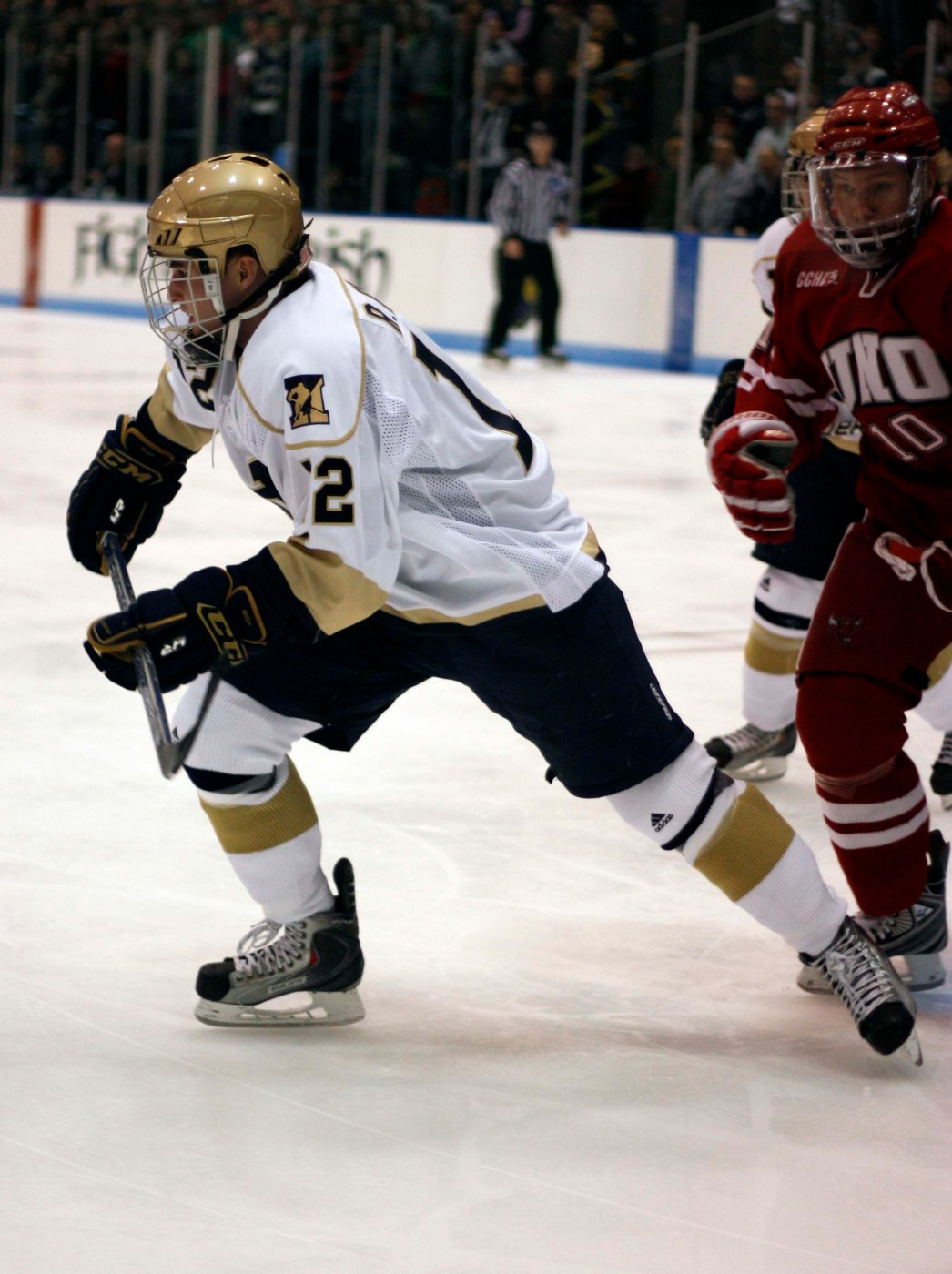 Irish Drop Game One Of CCHA Playoffs, 3-1, At Ohio State Sophomore left wing Rich Ryan scored Notre Dame's only goal in the 3-1 loss to Ohio State in game one of the CCHA playoffs.