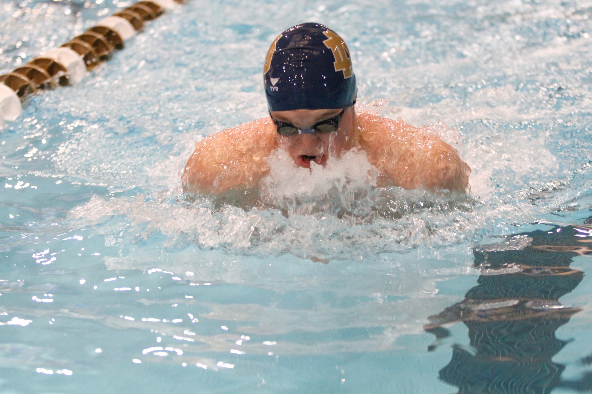 Swimming Ends Successful Crusade At Valparaiso, 130-70 Notre Dame won its second road meet in three tries on the season when it stroked by Valpo on Saturday.