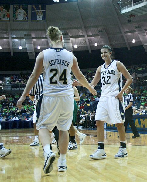 Lindsay Schrader and Becca Bruszewski combined for 46 points in Notre Dame's 86-79 comeback win at South Florida last season.