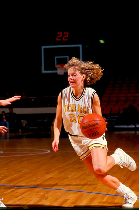 Former Notre Dame point guard Karen Robinson Keyes ('91) and her husband Kevin recently made a $5 million gift to the University to endow the Fighting Irish women's basketball coaching position, a role currently held by Robinson's former Fighting Irish coach, Hall of Famer Muffet McGraw.