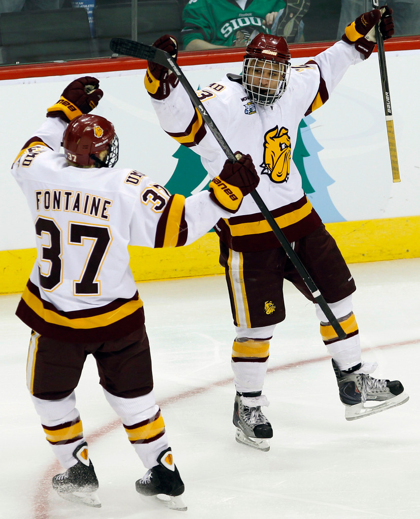 NCAA Frozen Four Semifinals - vs. Minnesota Duluth (AP)