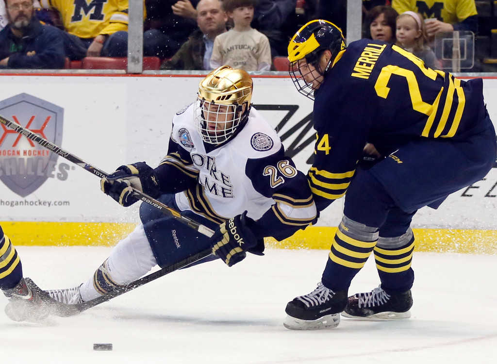 Notre Dame Men's Ice Hockey wins CCHA Championship over Michigan on 03-24-2013