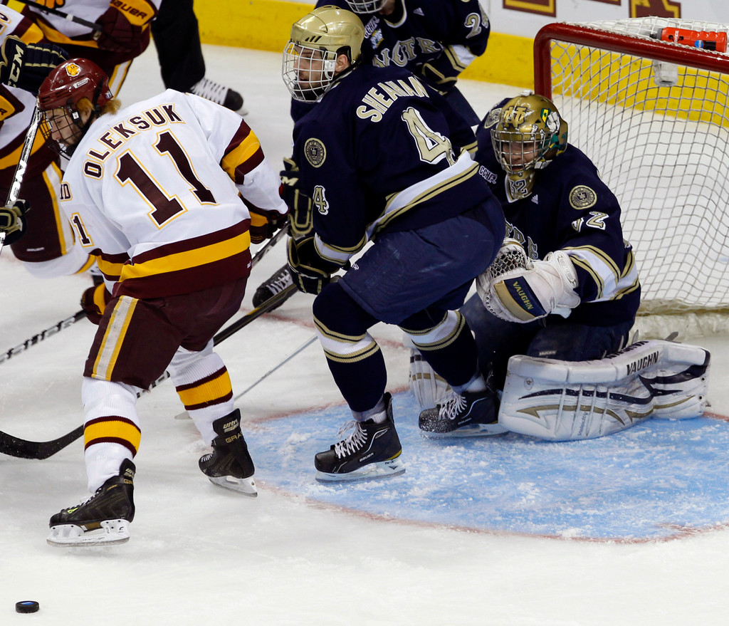 NCAA Frozen Four Semifinals - vs. Minnesota Duluth (AP)