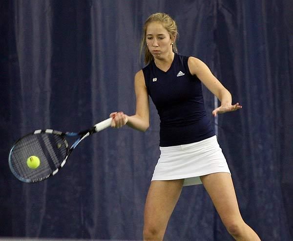 Katie Potts was one of two Irish athletes to get a singles win over Vanderbilt on Sunday.