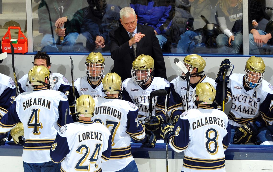 Head Coach Jeff Jackson and the Irish will play host to Bowling Green in the CCHA Quarterfinal Round, March 15-17, at the Compton Family Ice Arena.