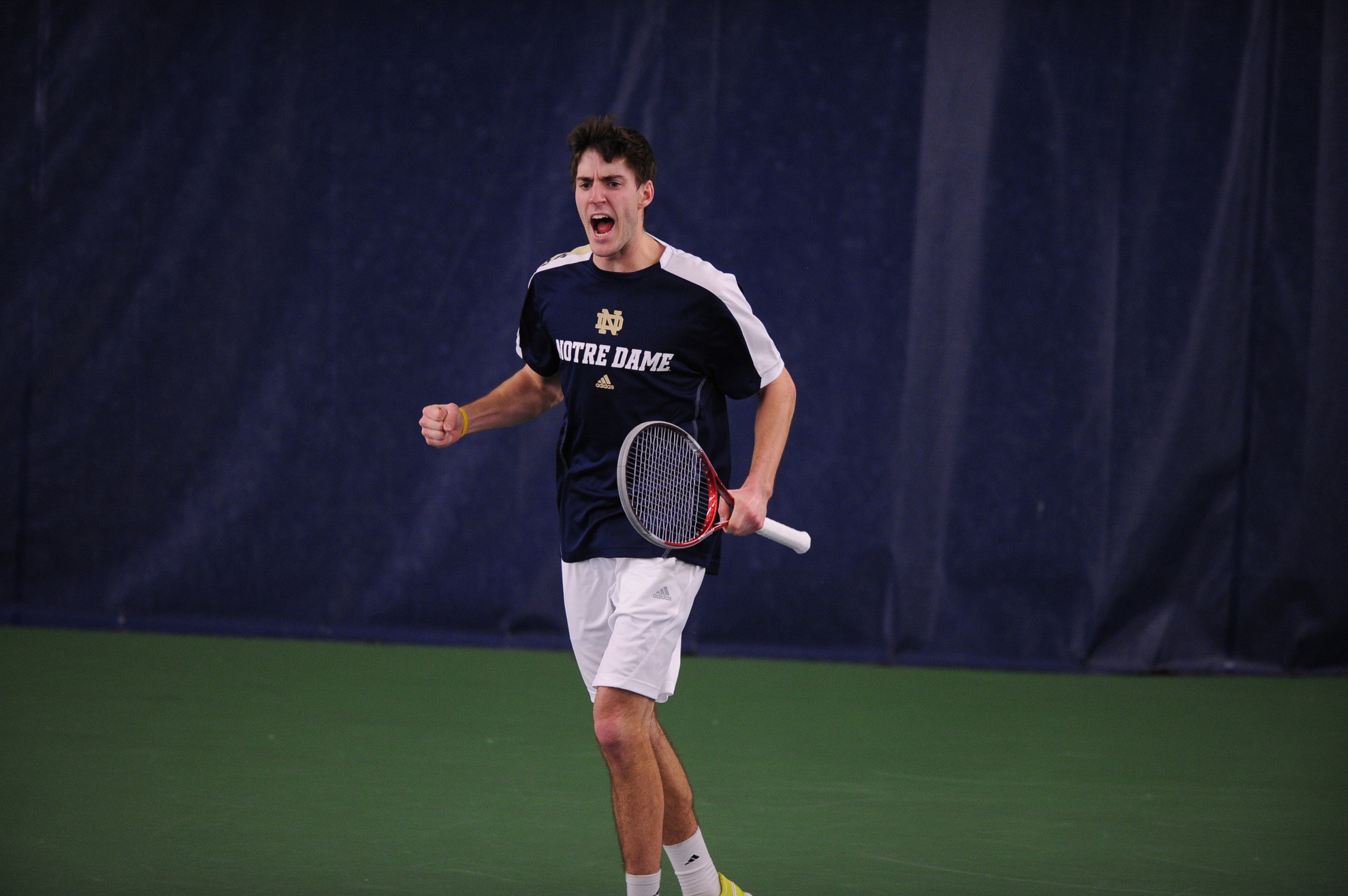 Top-Seeded Notre Dame Clinches Spot In BIG EAST Finals Junior Ryan Bandy clinched the doubles point at two with teammate Spencer Talmadge.