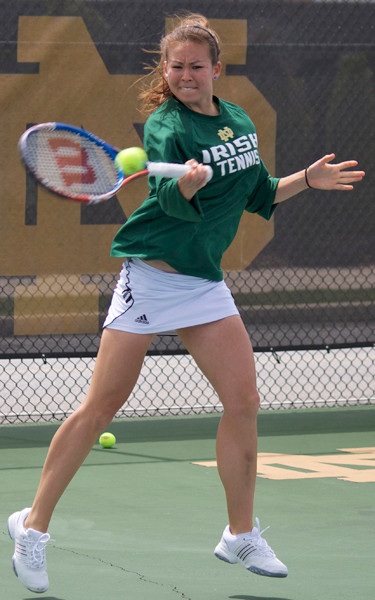Irish Post Eleven Victories Through First Two Days Of Indiana Invitational Chrissie McGaffigan rebounded to post a singles win on Saturday along with recording a doubles win on both Friday and Saturday with teammate Jennifer Kellner.