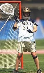 Senior goalkeeper Carol Dixon made a career-high 18 saves in Notre Dame's 11-10 loss to fourth-ranked Duke.