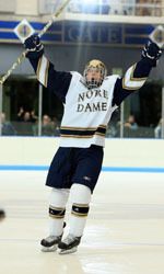 Senior defenseman Dan VeNard collected his first goal of the season in Notre Dame's 7-3 win over Lake Superior State.