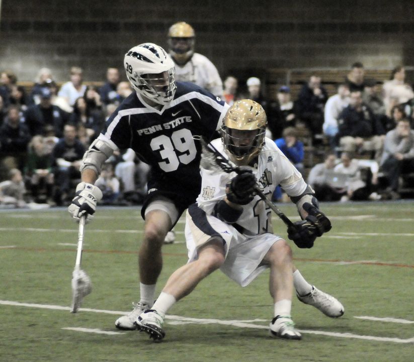 Grant Krebs (pictured) and the Irish men's lacrosse team started their 2010 home schedule with a 12-8 victory over Penn State.