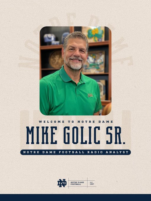 Mike Golic Sr. Joins Notre Dame Football Radio Broadcast Team Mike Golic Sr. Joins Notre Dame Football Radio Broadcast Team