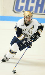 Irish Blank Western Michigan, 3-0, To Gain Weekend Split with Broncos Senior defenseman Tom Sawatske scored the game-winning goal in Notre Dame's 3-0 win at Western Michigan.