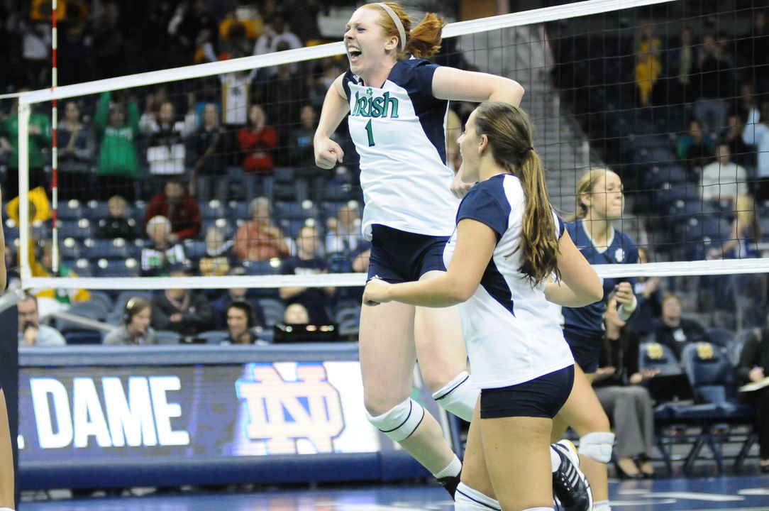 Junior Andie Olsen leads the team in blocks with a 0.98 per set average as the Irish sit first in the BIG EAST in blocks per set (2.87) in league play.