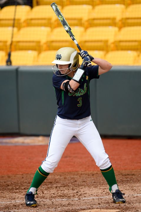Senior co-captain and two-time All-American Emilee Koerner drove in four runs for Notre Dame on Sunday to complete the sweep against Syracuse