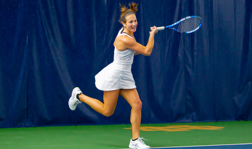 Ally Bojczuk during the ACC match between University of Notre Dame vs. University of Louisville at Eck Center on March 8, 2019 in South Bend, Indiana.