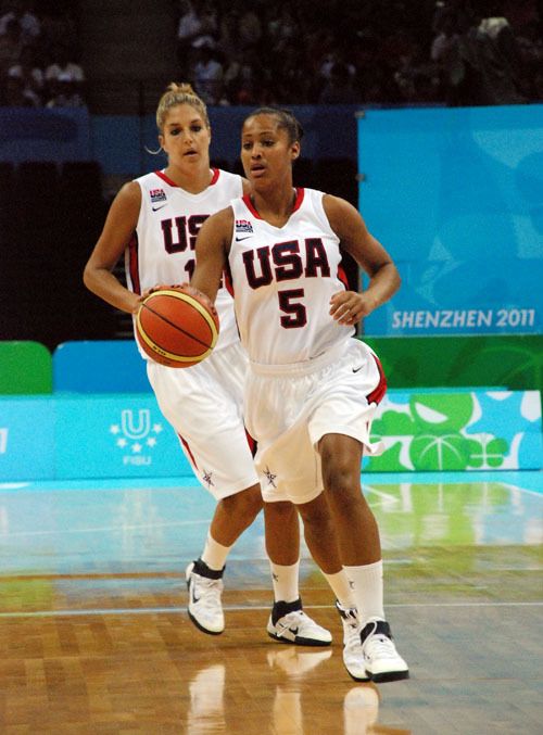 Notre Dame junior All-America guard Skylar Diggins shared game-high scoring honors with 14 points as the United States trounced Slovakia, 114-68, on Monday at the World University Games in Shenzhen, China.