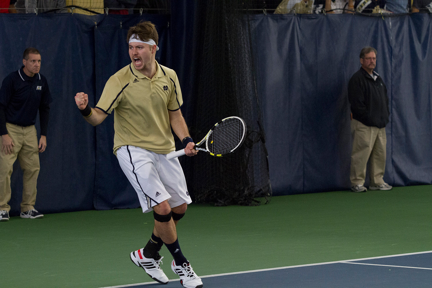 Irish Rev Up For A Full Friday Slate Senior Billy Pecor clinched Notre Dame's 4-3 win over Kentucky with a victory at No. 5 singles.