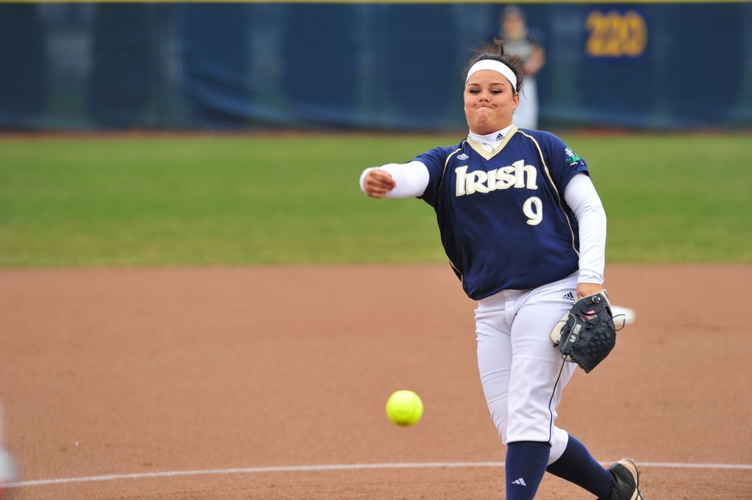 Notre Dame scored four late runs against No. 5 Michigan while falling to the Wolverines, 9-4.