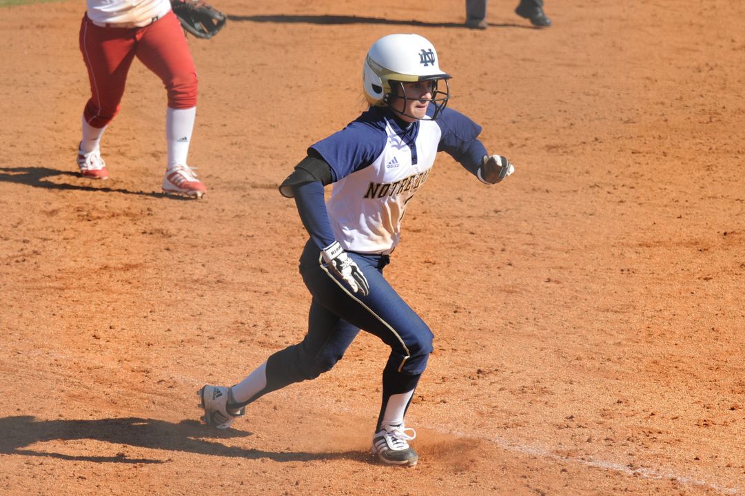 Sophomore Jenna Simon contributed an RBI single in Notre Dame's 5-0 win over New Mexico State Sunday