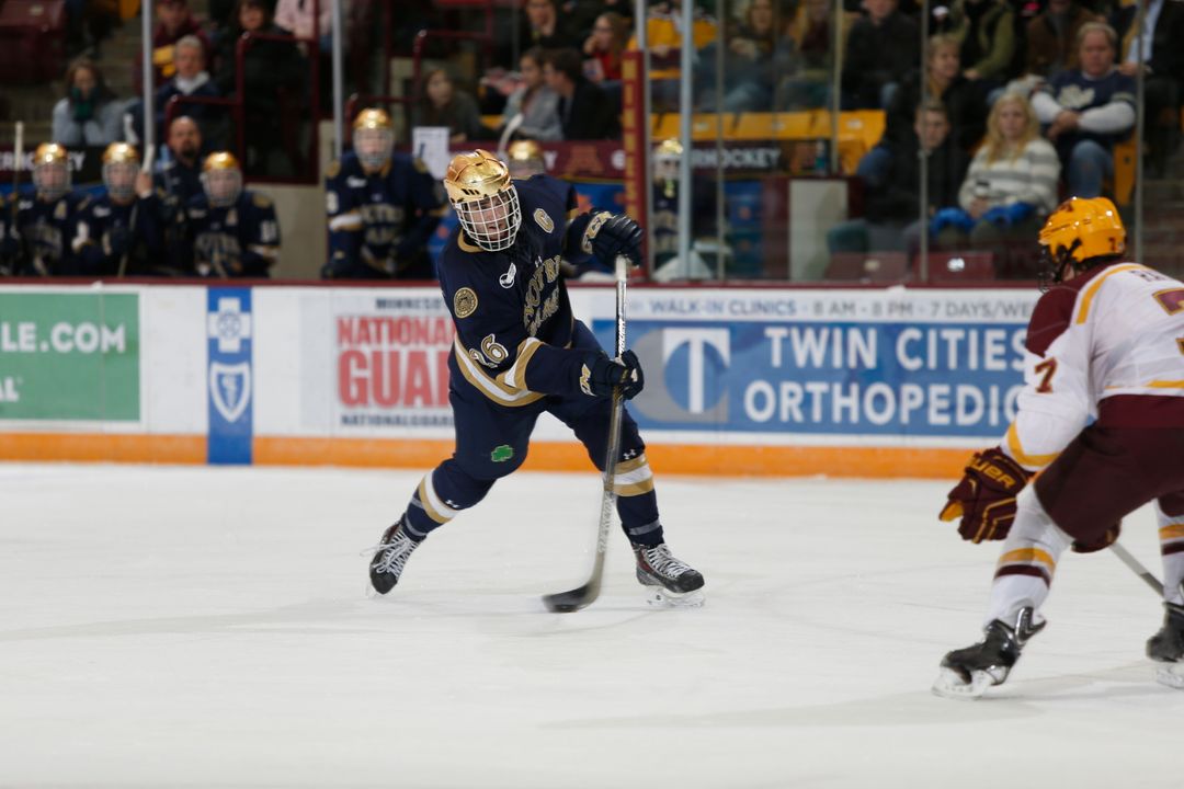 Steven Fogarty scored Notre Dame's lone goal in the 5-1 loss to Ohio State.